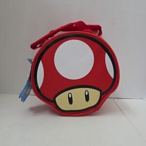 Super Mario Red Mushroom Toad Lunch Bag Insulated Zip Official Nintendo Bag New